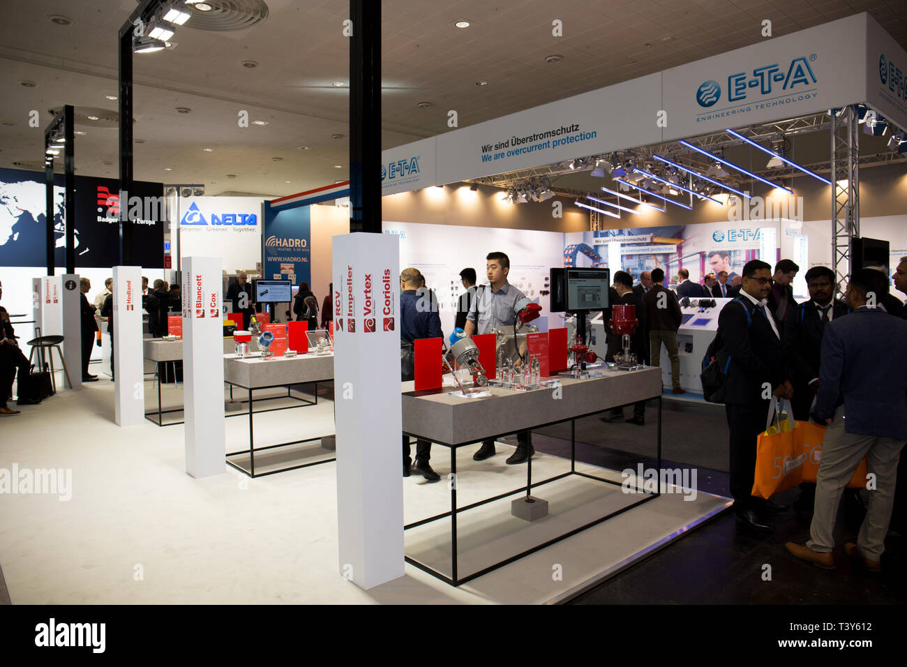 Impressioni di diversi automazione integrata, motion e rigidi e fabbrica digitale e integrato in materia di energia agli stand alla fiera di Hannover Foto Stock