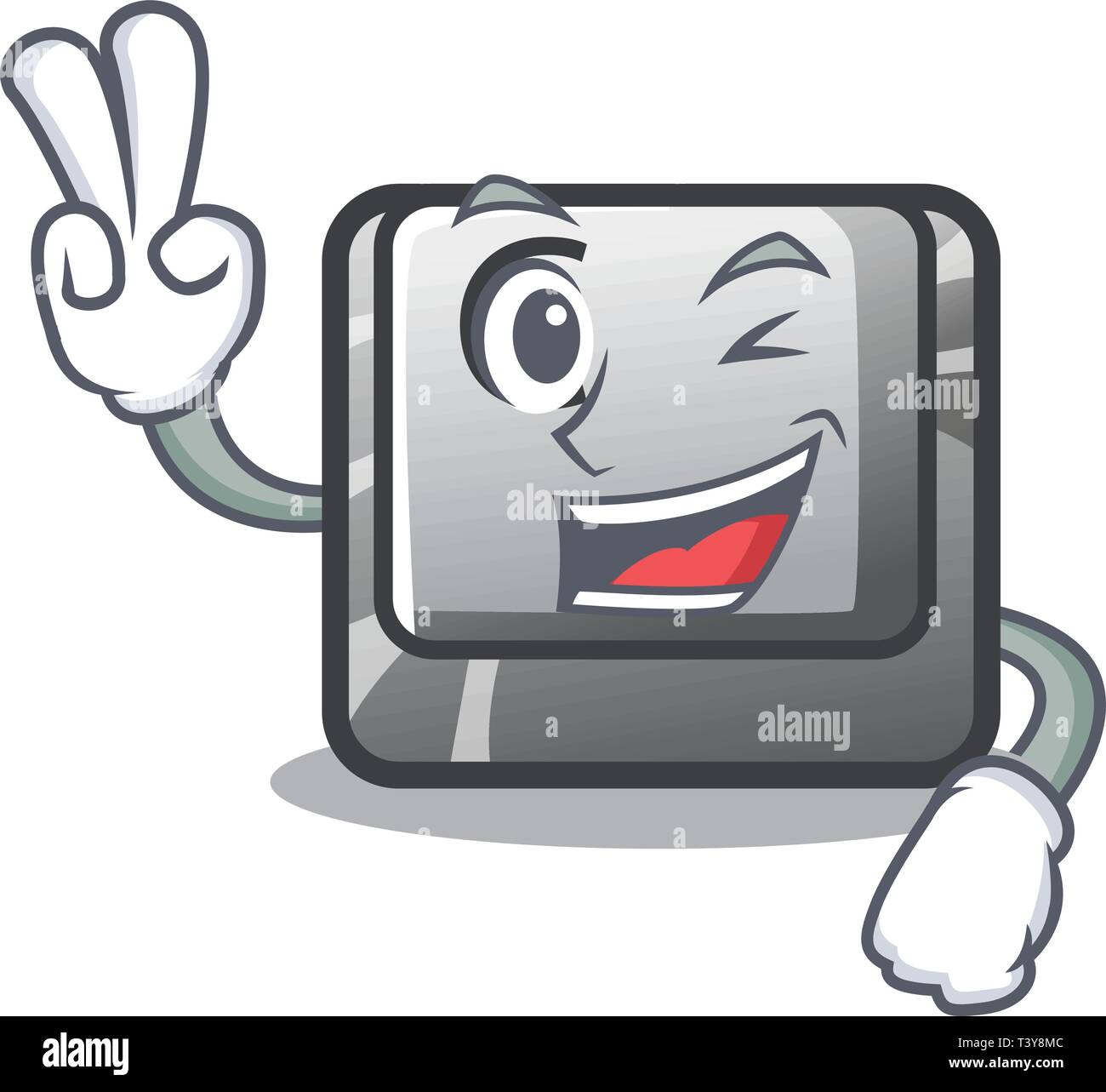 Due dita di tasto C nella forma mascotte Illustrazione Vettoriale