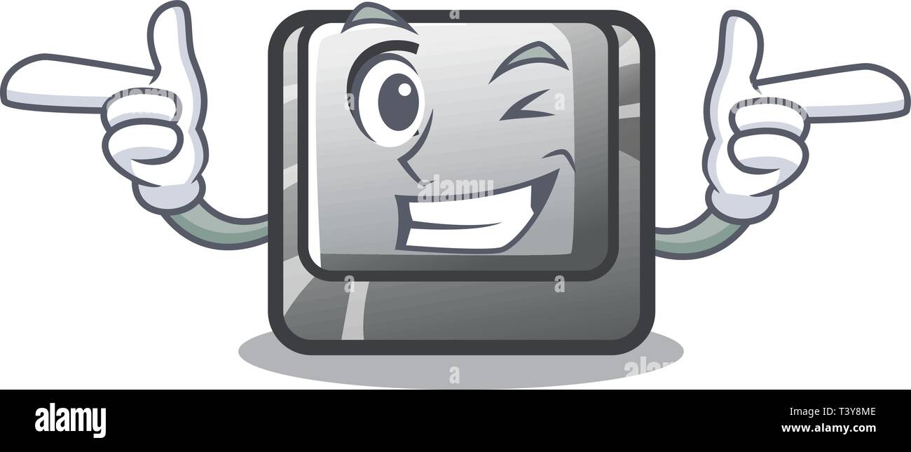 Pulsante di Wink C nella forma mascotte Illustrazione Vettoriale