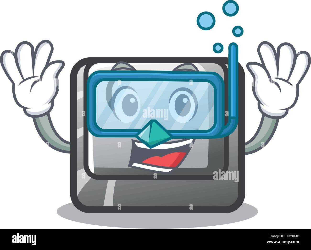 Pulsante Diving C nella forma mascotte Illustrazione Vettoriale