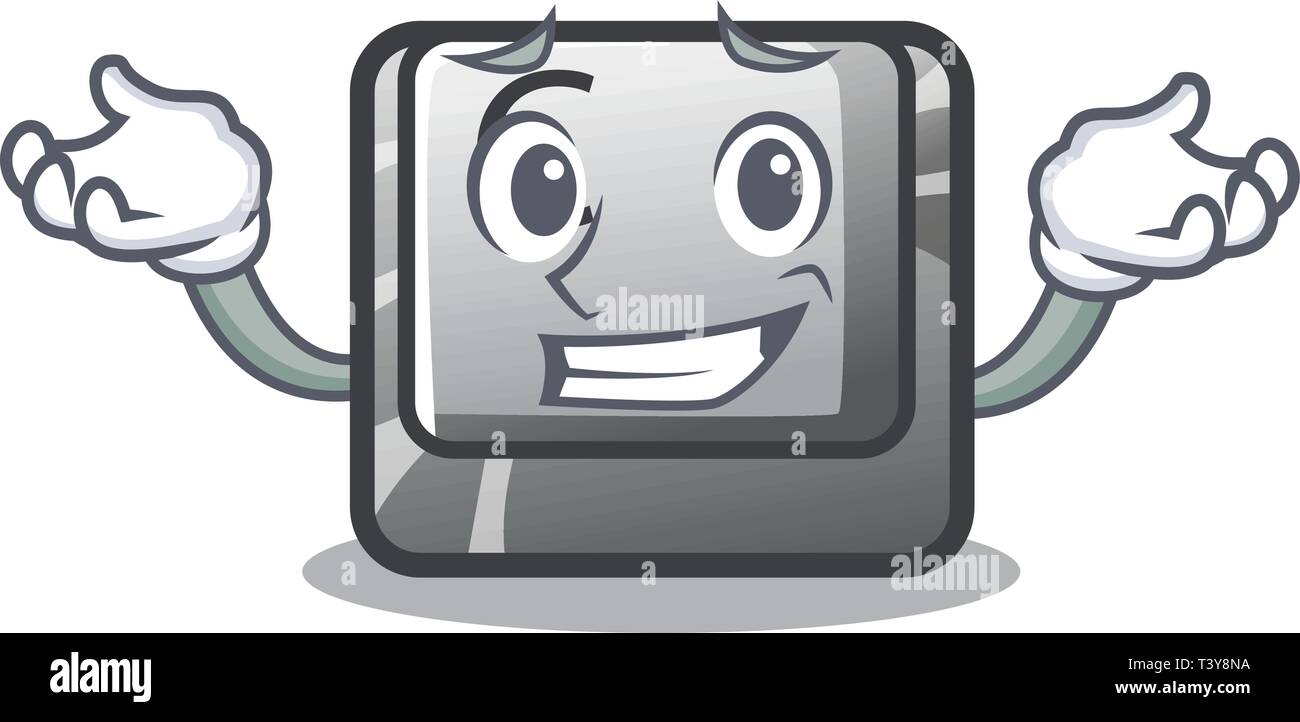 Grinning tasto C nella forma mascotte Illustrazione Vettoriale