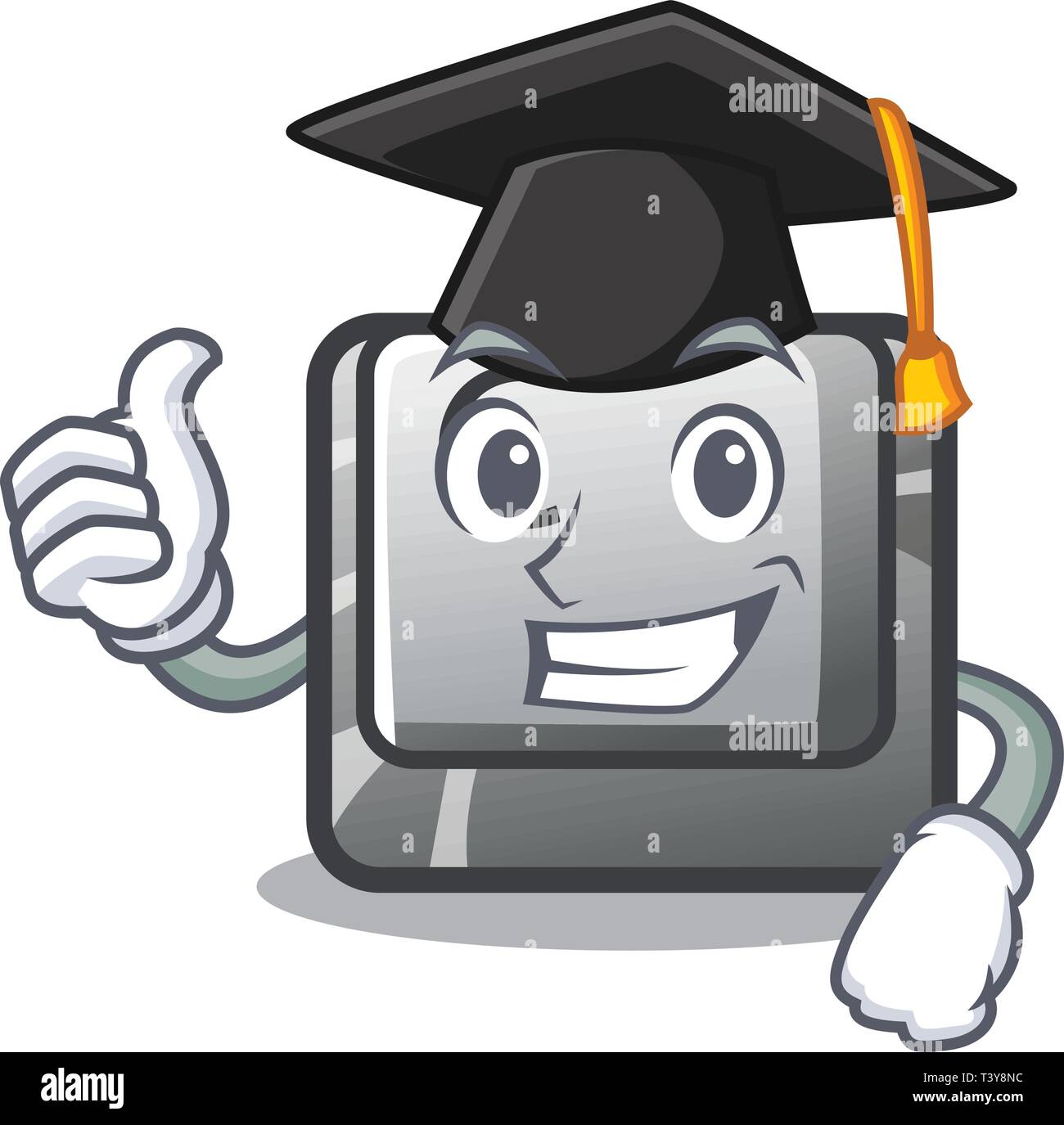 Pulsante di graduazione C nella forma mascotte Illustrazione Vettoriale