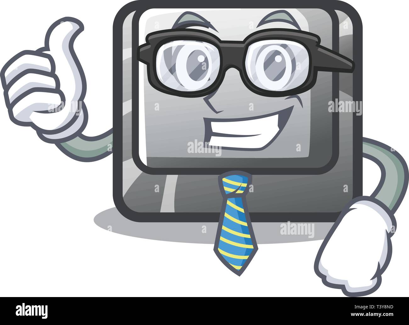 Imprenditore il pulsante C nella forma mascotte Illustrazione Vettoriale