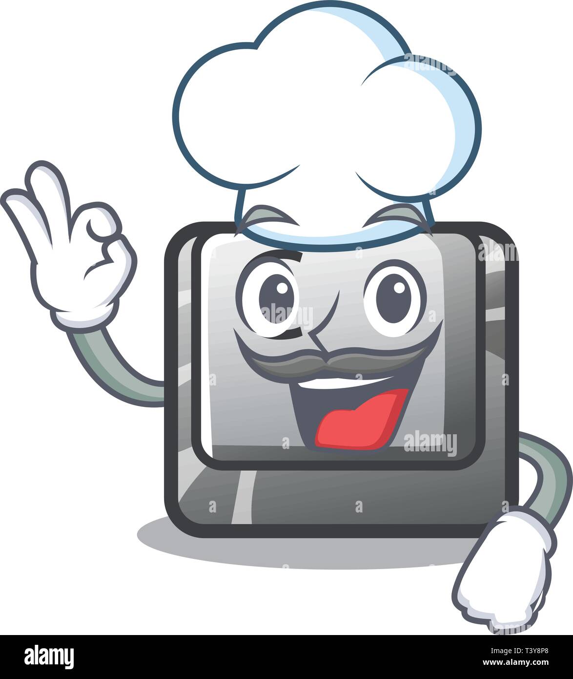 Chef Button C nella forma mascotte Illustrazione Vettoriale