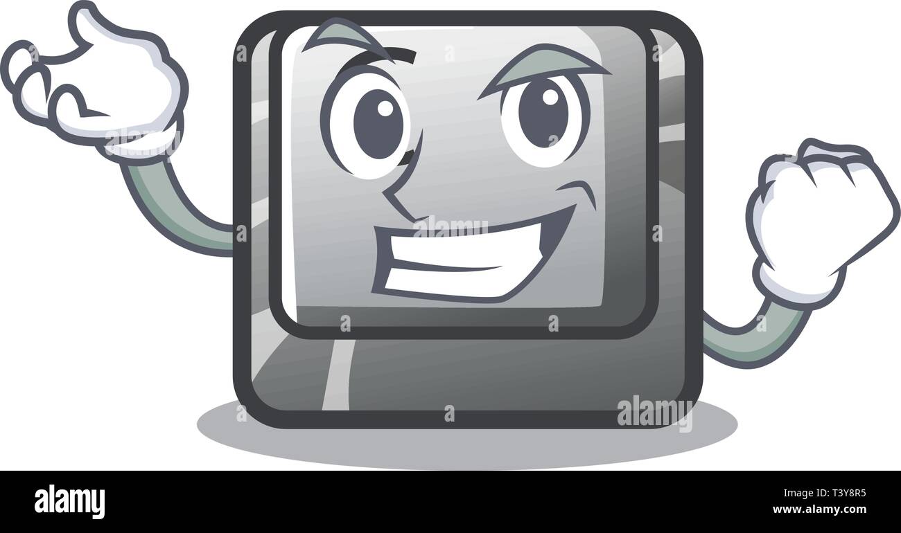 Pulsante di successo C nella forma mascotte Illustrazione Vettoriale