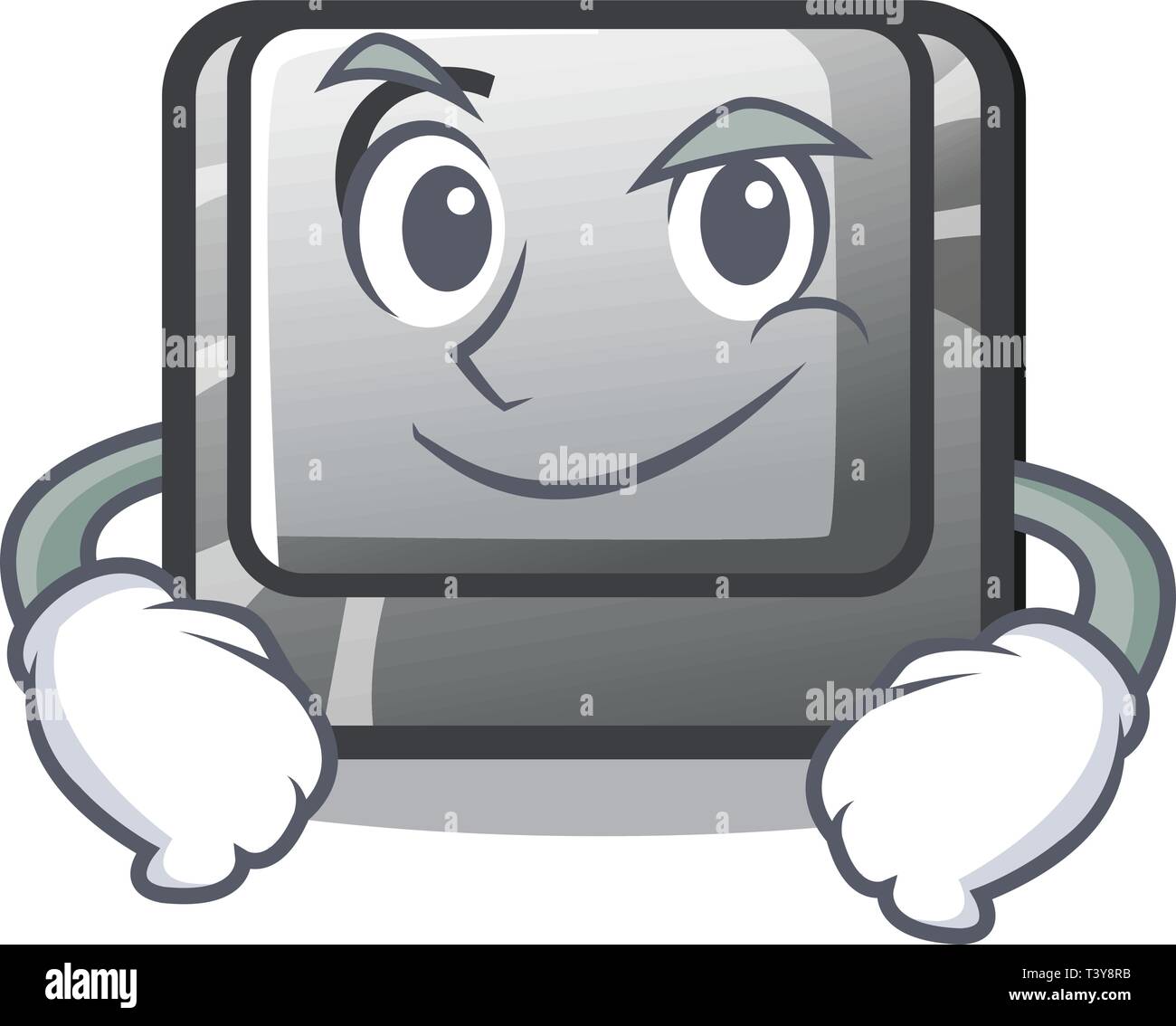 Pulsante Smirking C nella forma mascotte Illustrazione Vettoriale