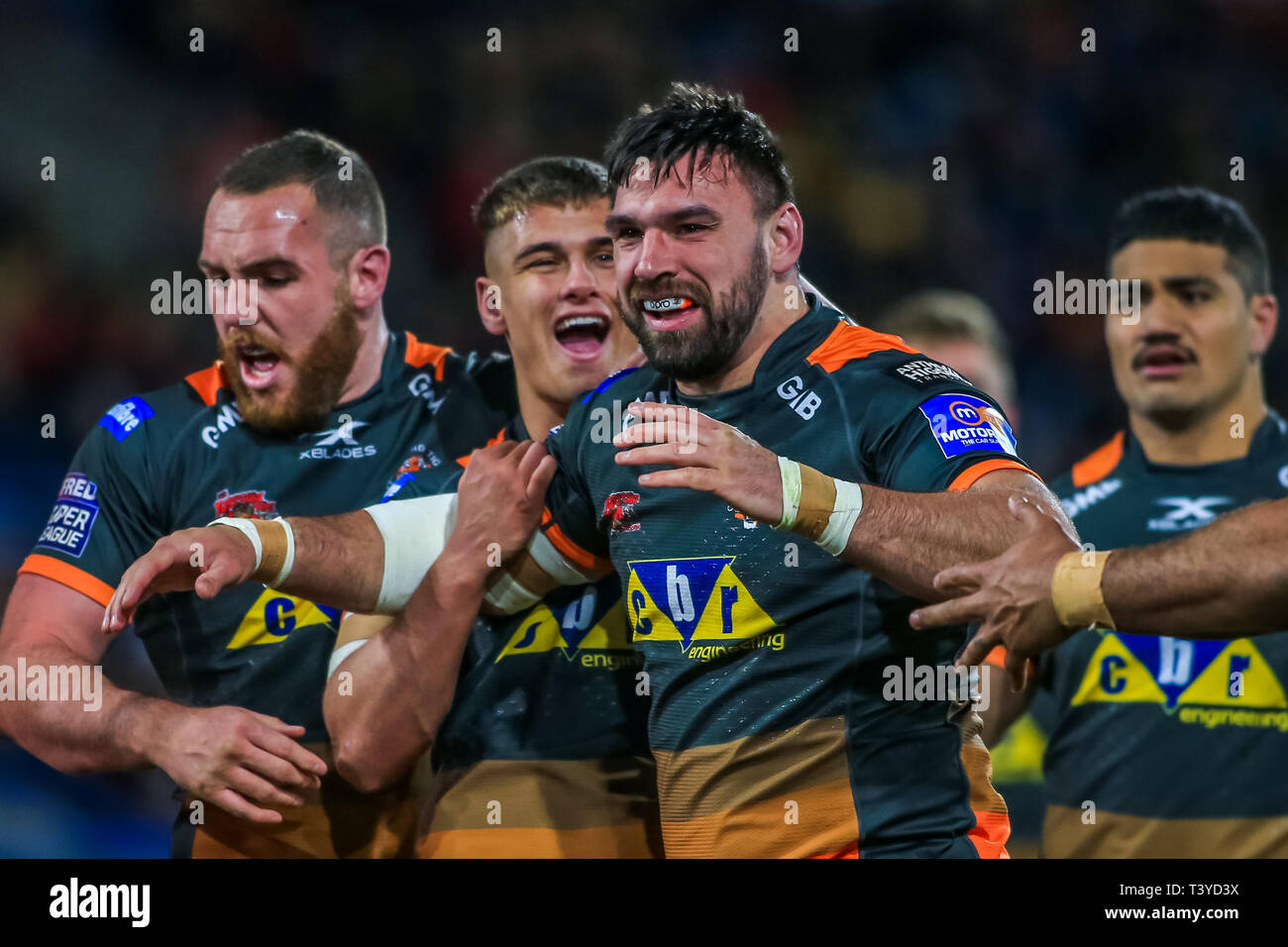 11 aprile 2019 , John Smiths Stadium, Huddersfield, Inghilterra; Betfred Super League, rotonda 10, Huddersfield Giants vs Castleford Tigers ; credito Craig Milner/news immagini Foto Stock