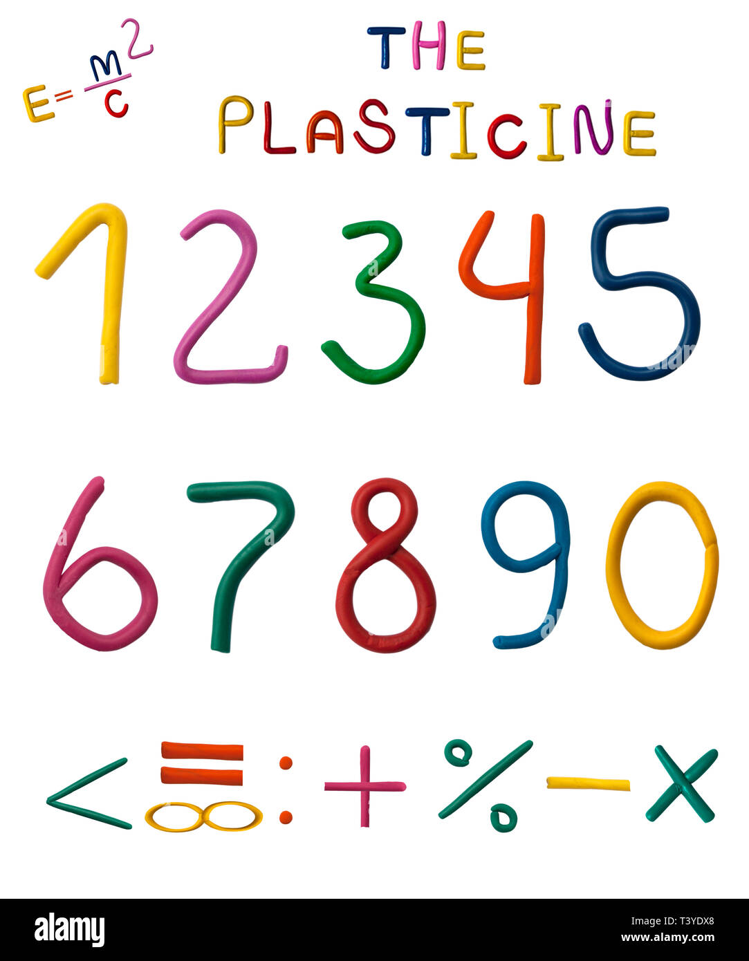 Plastilina i numeri di kit scolastici per bambini colori divertenti parole  Foto stock - Alamy