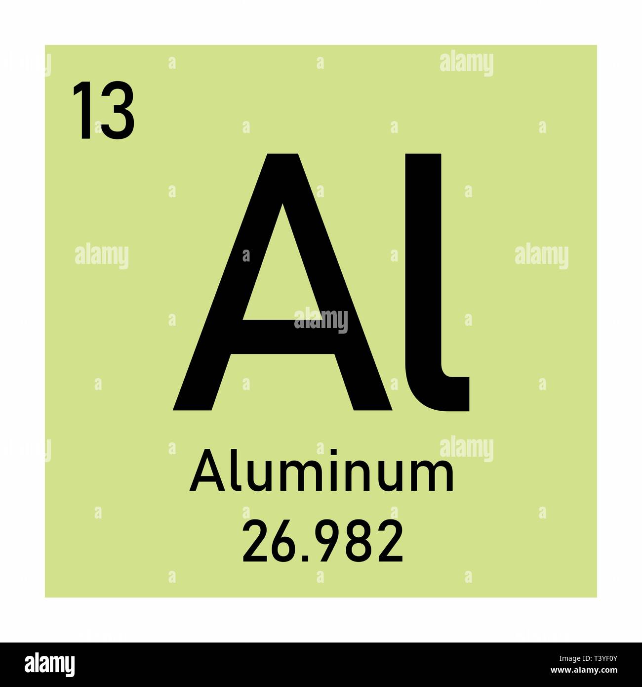 Alluminio elemento chimico Illustrazione Vettoriale