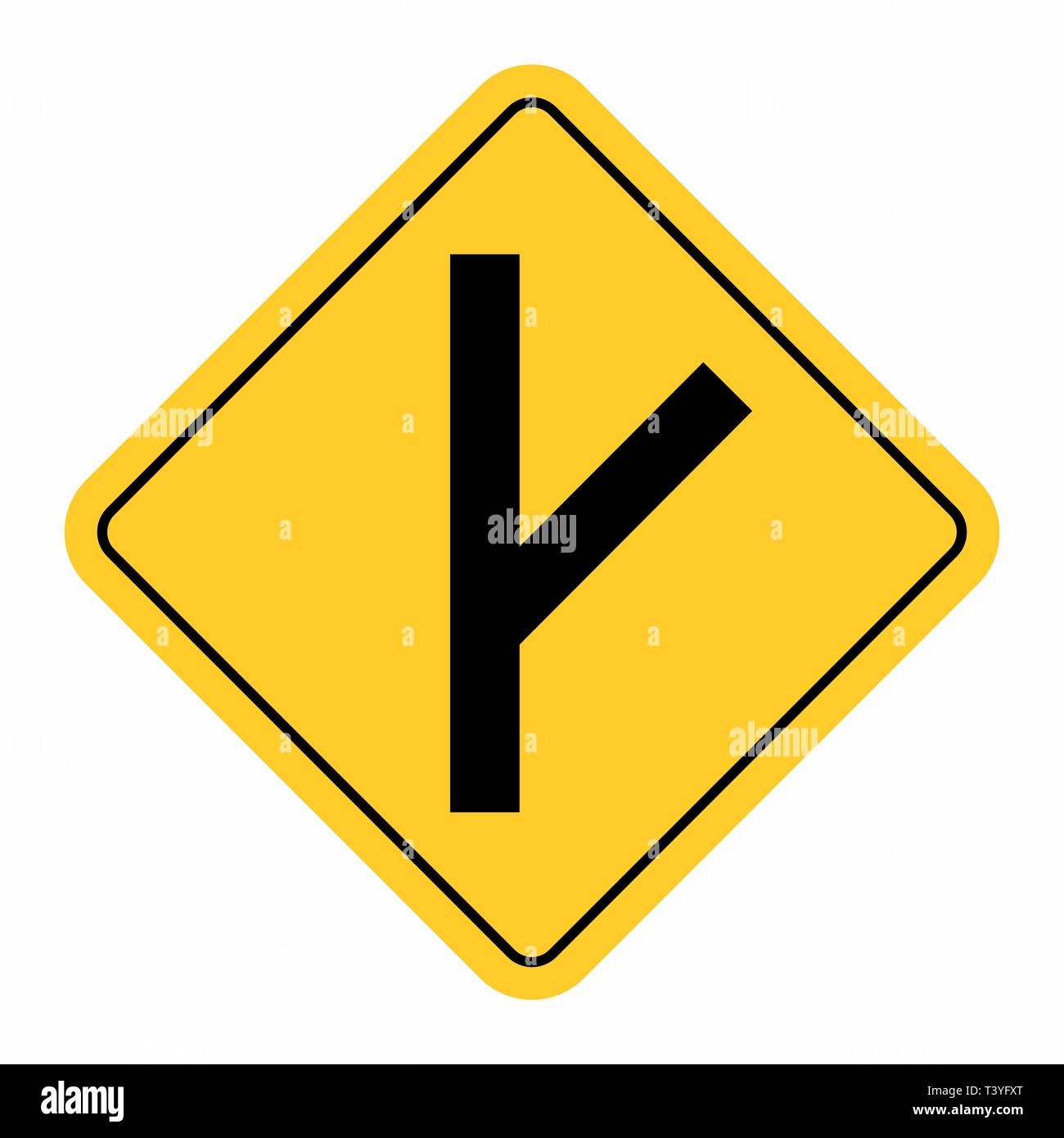 Il traffico di giunzione cartello stradale Illustrazione Vettoriale