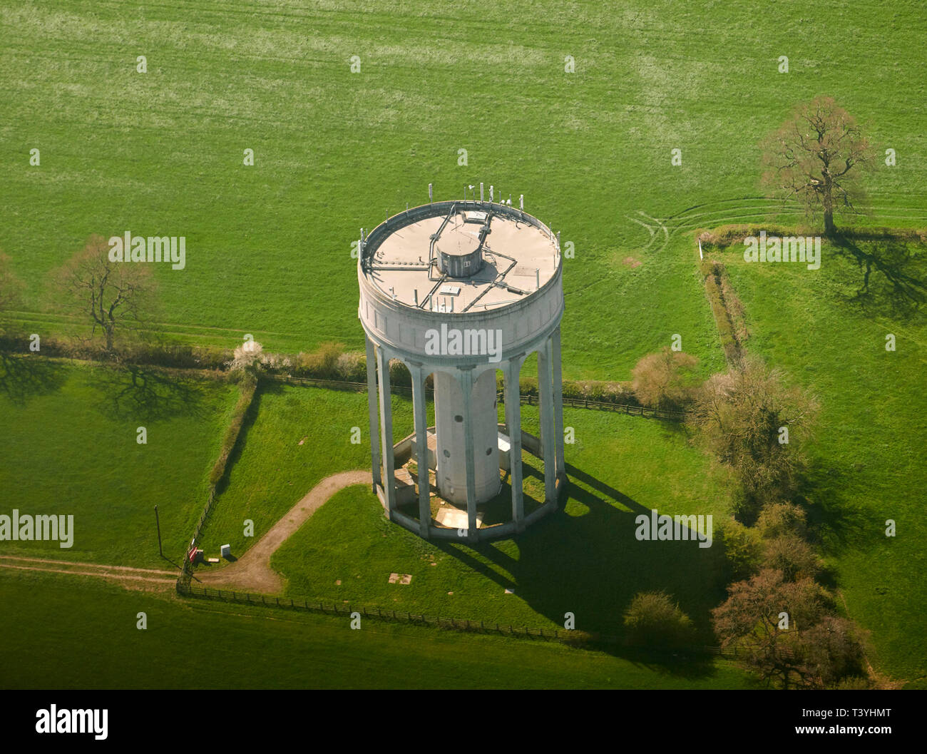 Water Tower, Northamptonshire, dall'aria, REGNO UNITO Foto Stock