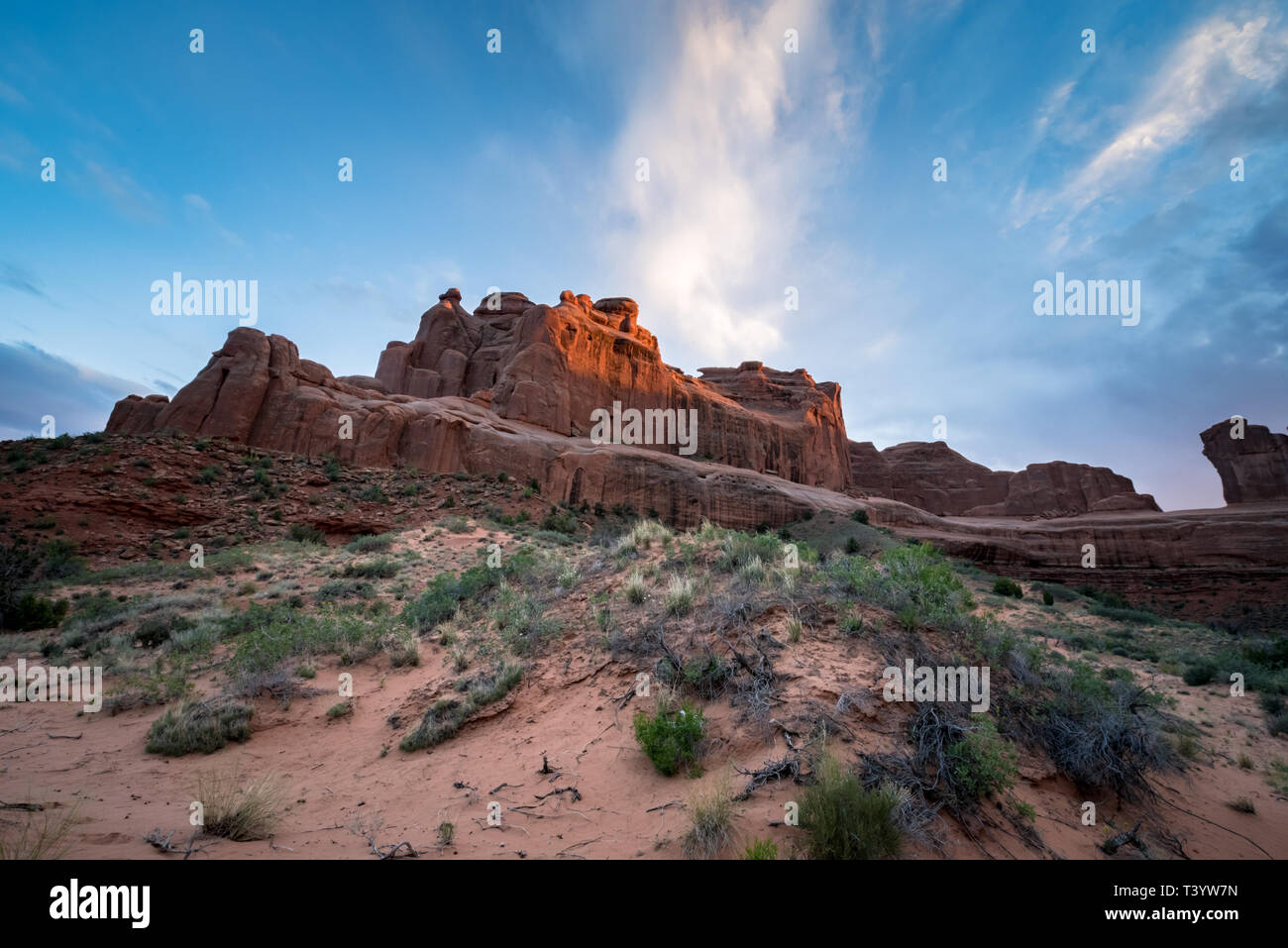 Tramonto nel deserto dello Utah Foto Stock