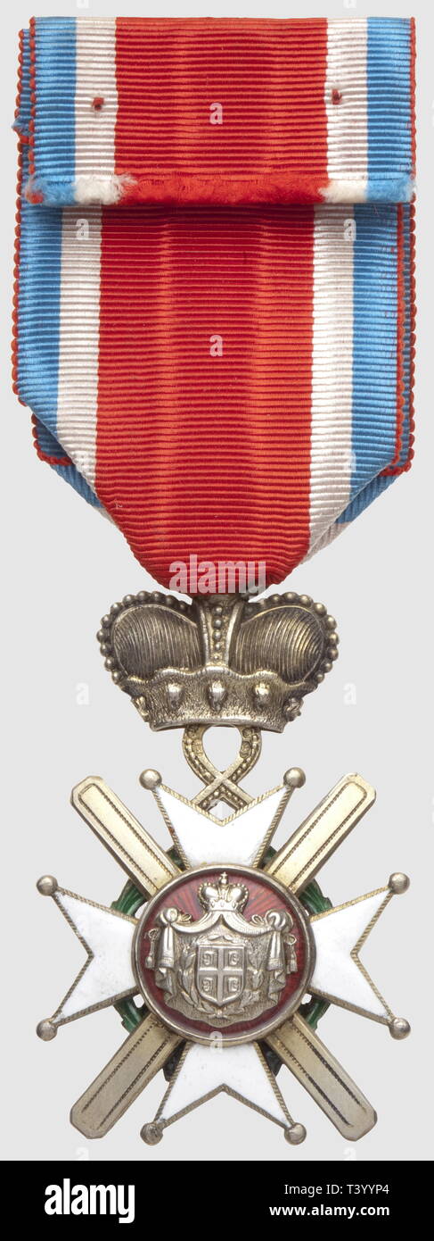 Ordre de Takovo, Chevalier, époque 'Milan IV", il Principe de Serbie de 1868 à 1882, vermeil, Additional-Rights-Clearance-Info-Not-Available Foto Stock
