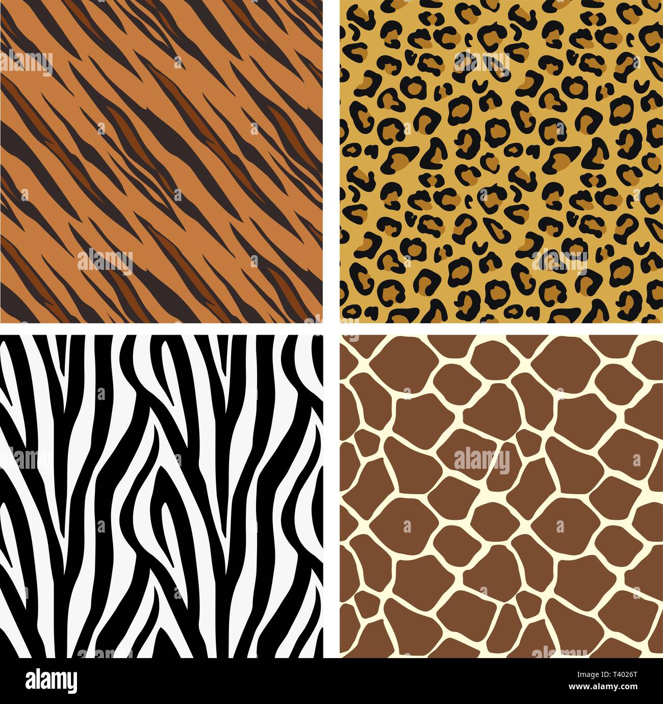 Animali Modello di stampa piastrelle senza giunture Illustrazione Vettoriale