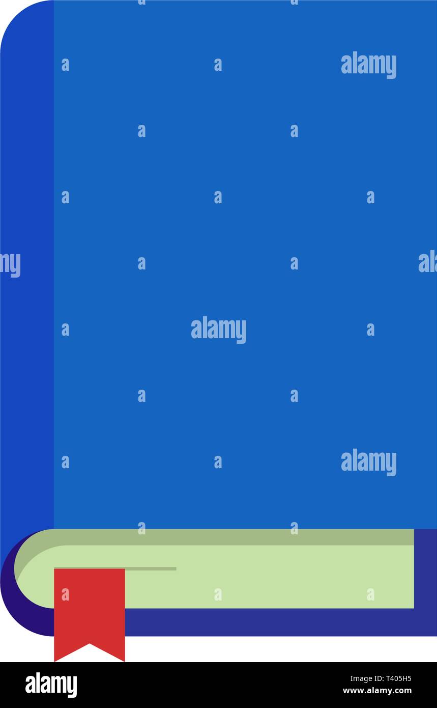 Il libro chiuso con coperchio blu rosso segnalibro. Istruzione vettore piatto icona isolato illustrazione Illustrazione Vettoriale