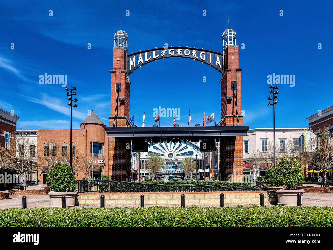 Il centro commerciale Mall of Georgia ingresso, Beuford, Georgia, Stati Uniti d'America. Foto Stock