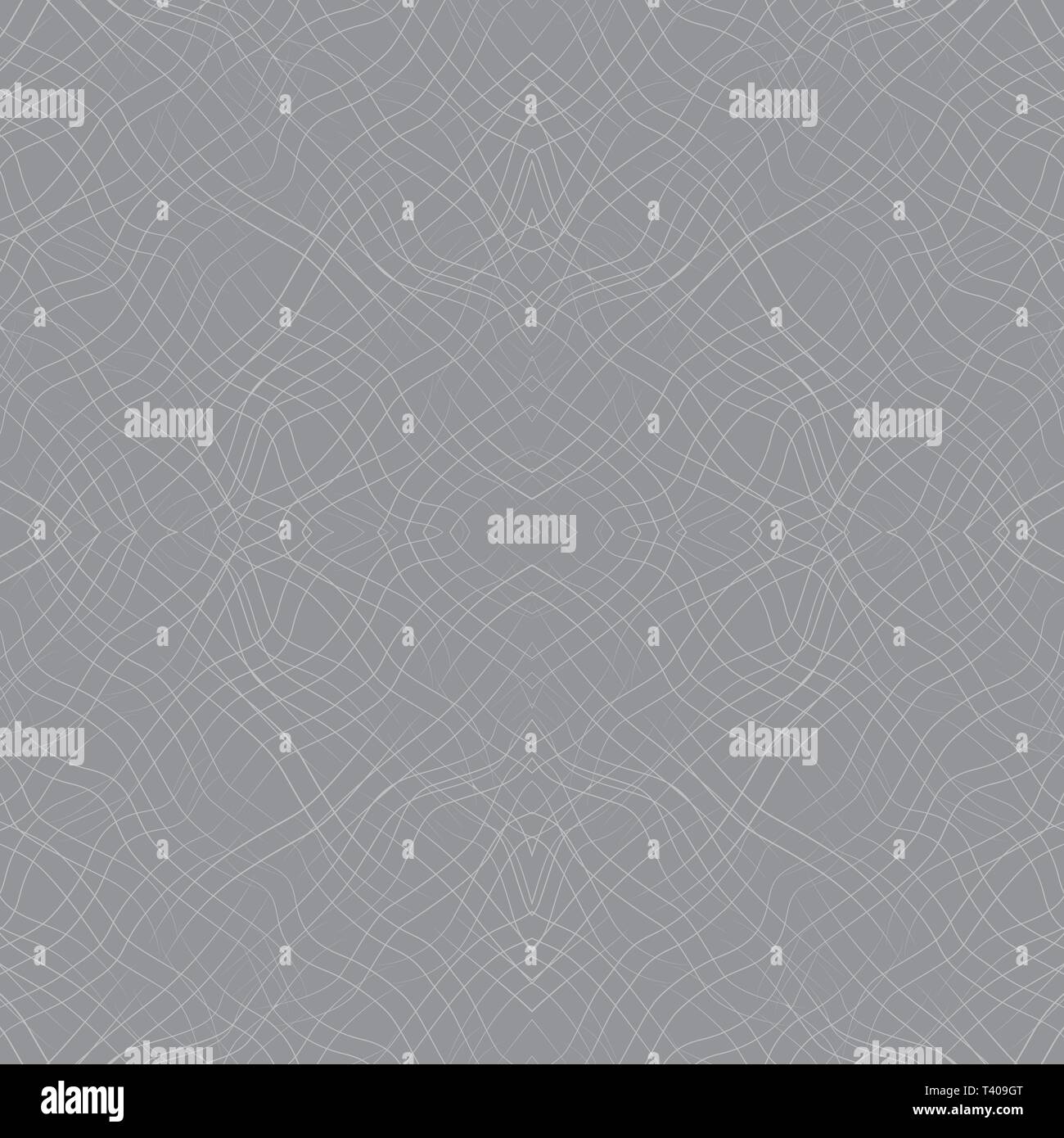 Vector seamless pattern con ondulazione linee tracciate su sfondo grigio Illustrazione Vettoriale