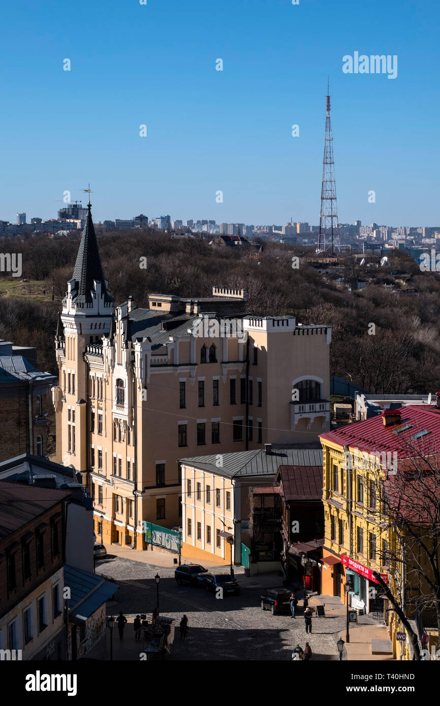 Kiev castello di Riccardo Cuor di Leone (Orlov Casa) Andriyivskyy discesa Foto Stock