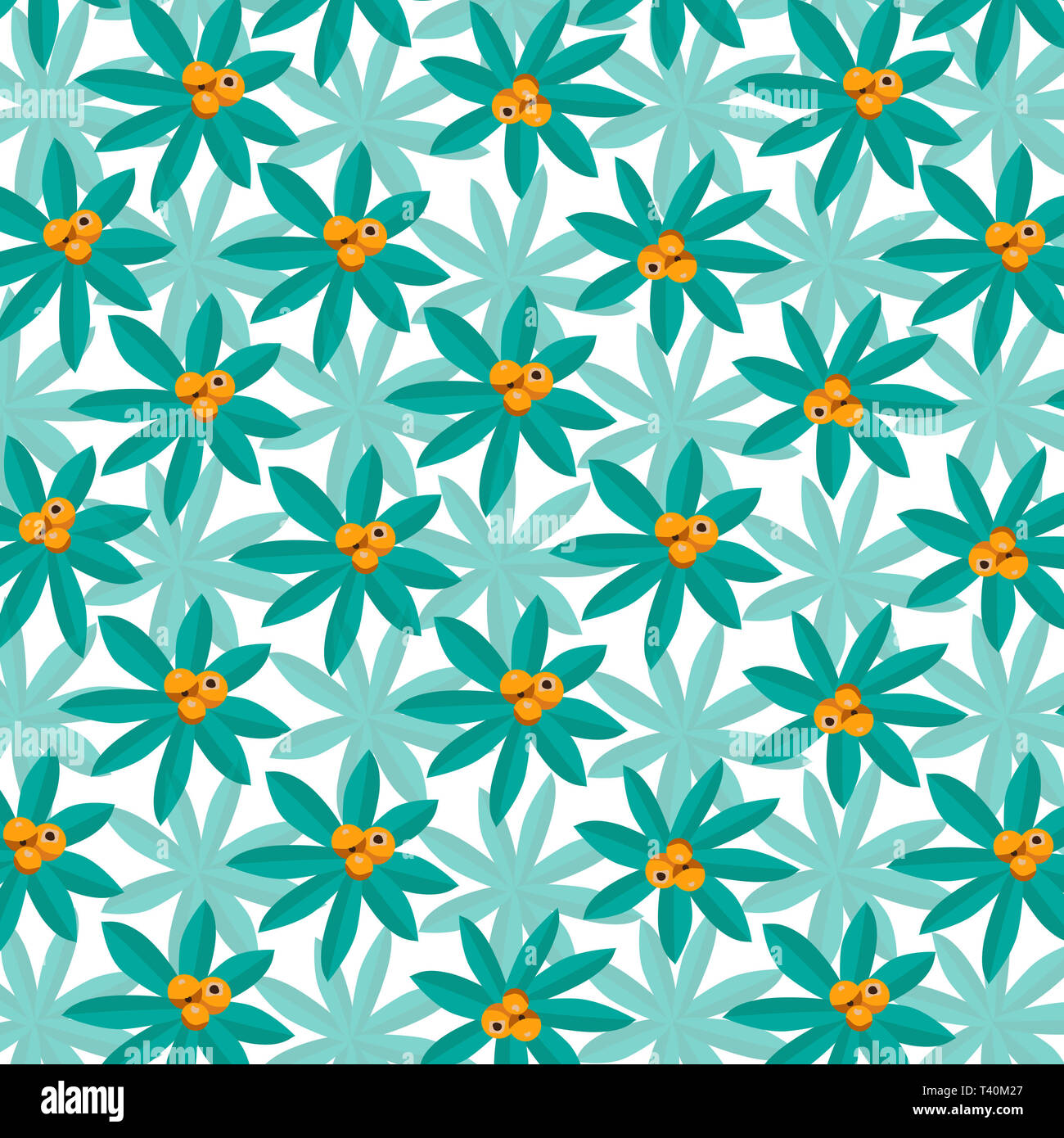 Luminose pianta tropicale Pattern con orange agrumi Foto Stock