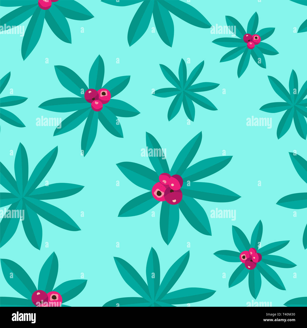 Tropical modello realizzato da piante e frutti di rosa su sfondo estivo Foto Stock