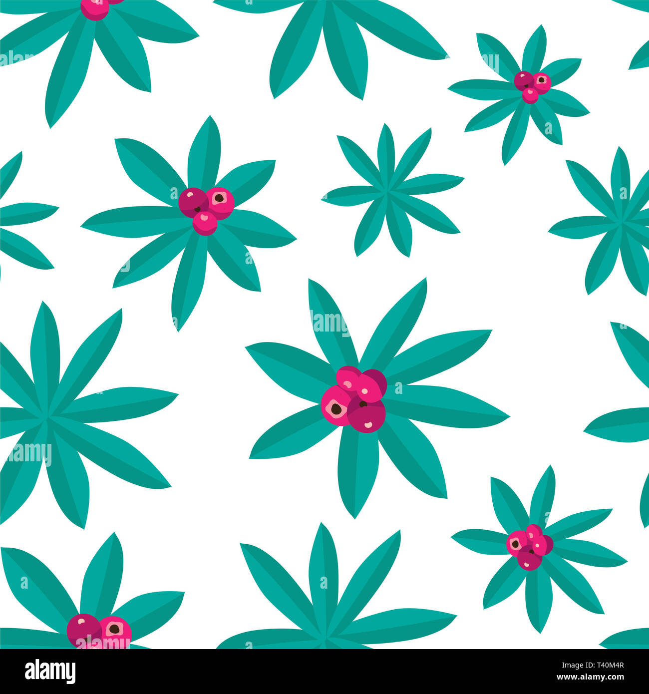 Colori tropicali di disegno realizzato da piante e frutti di rosa Foto Stock