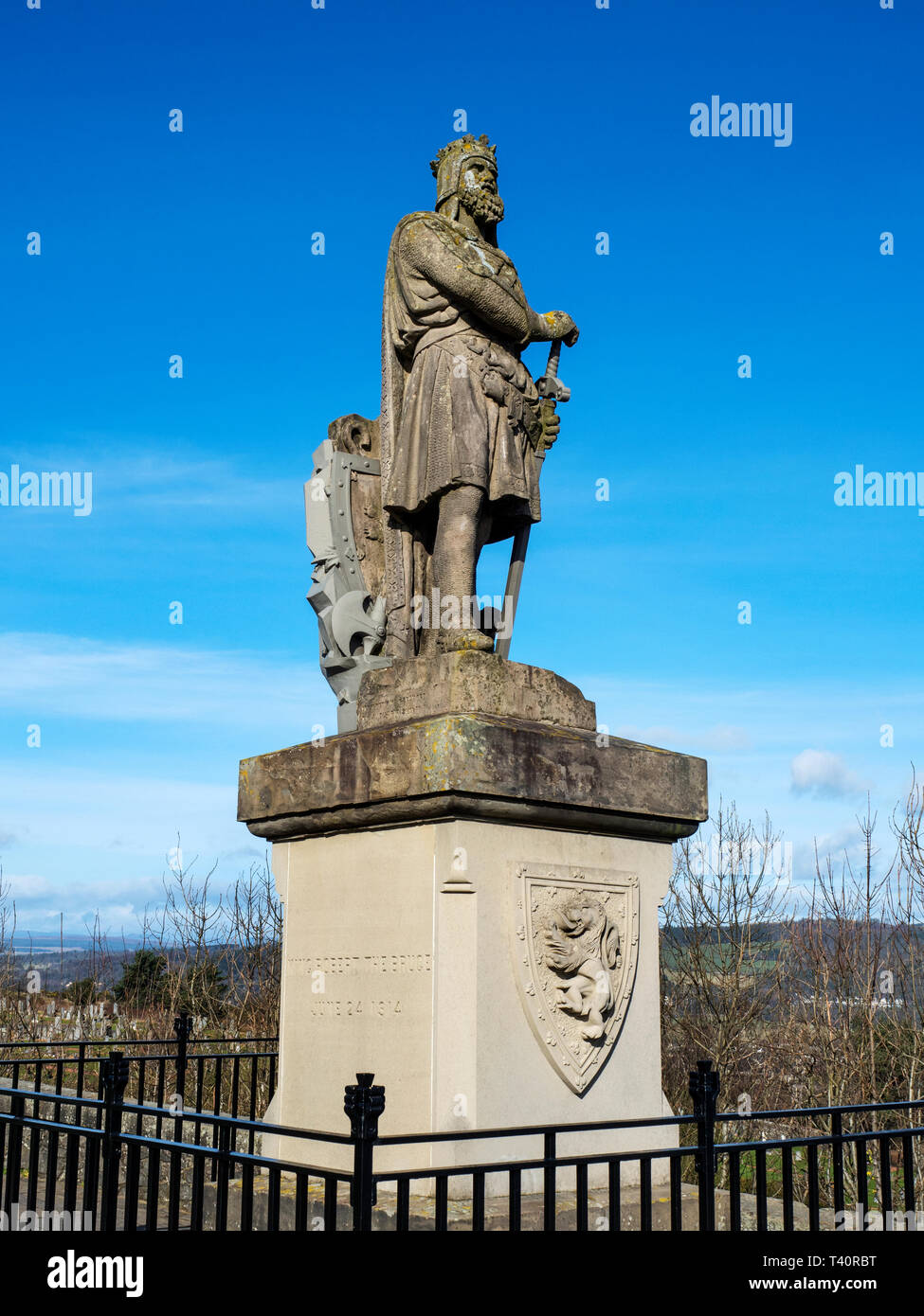 Re Roberto Bruce statua al Castello di Stirling città di Stirling Scozia Scotland Foto Stock