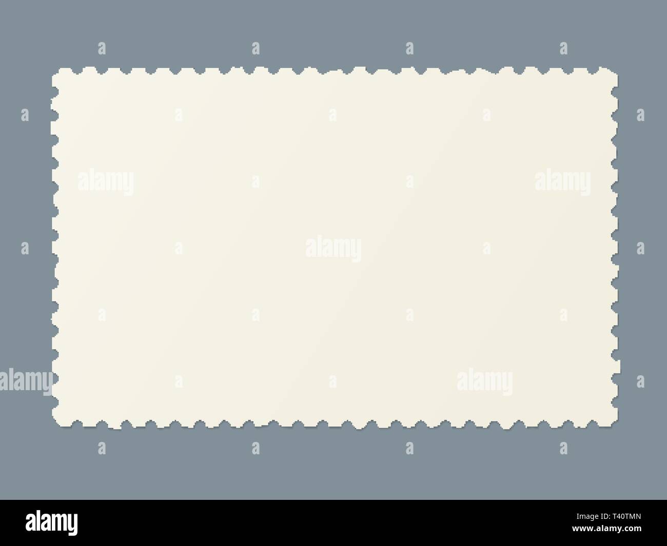 Vuoto strappato francobollo. Modello di ragged farà fede il timbro postale per le cartoline postali e le carte di viaggio la marcatura Illustrazione Vettoriale