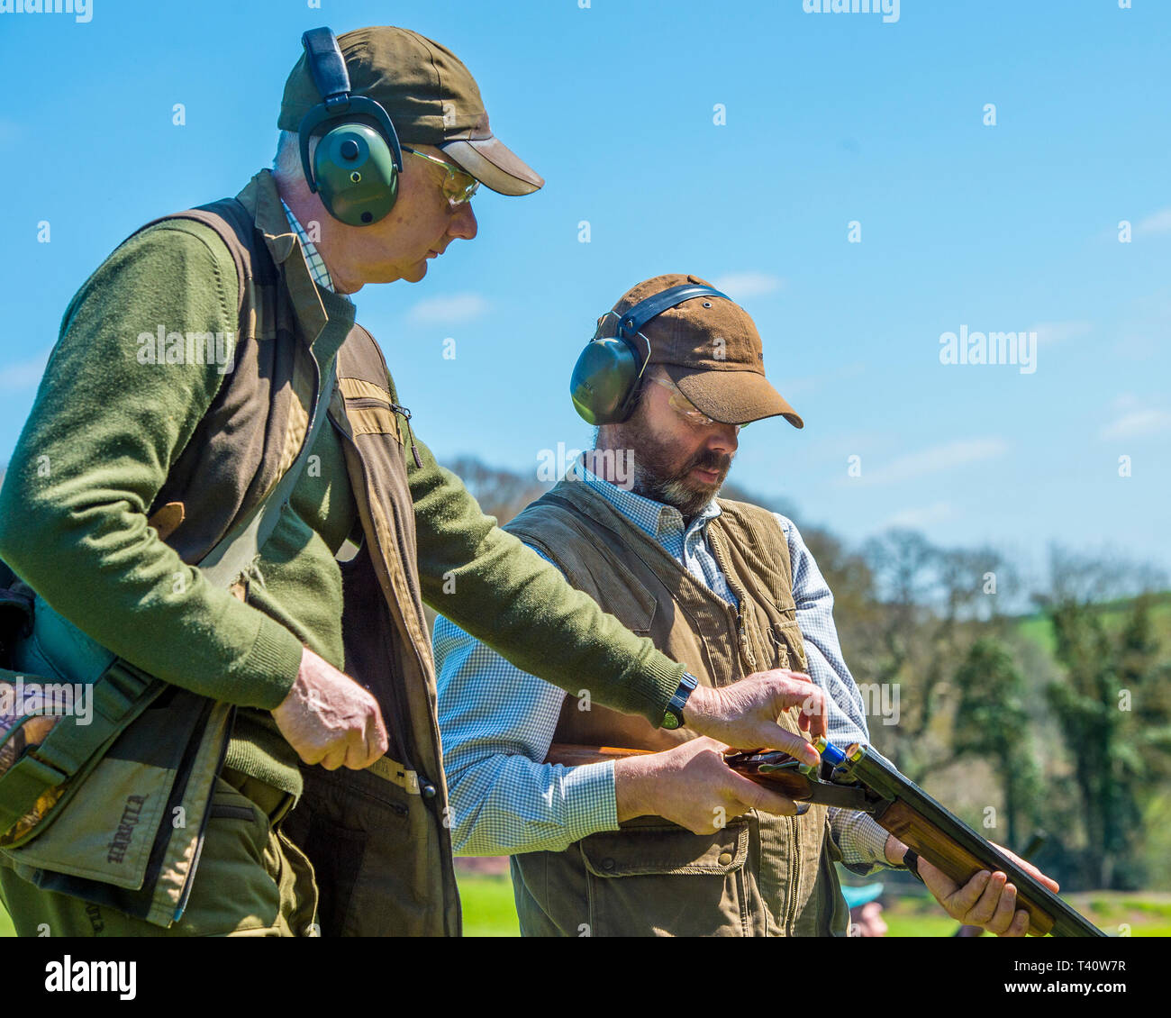 Tiro al piattello Foto Stock