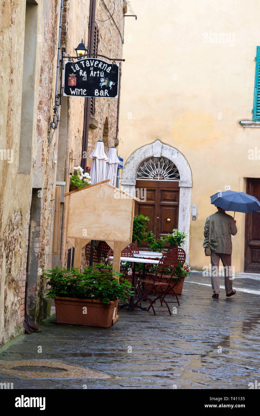 Enoteca a Pienza, Italia. Foto Stock