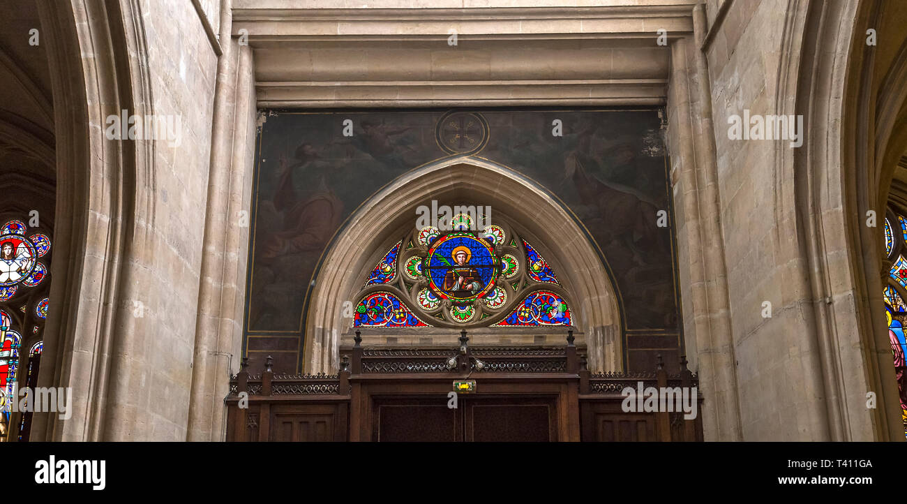 Parigi, Francia, 13 aprile 2017 : gli interni e i dettagli di Saint-Germain L'Auxerrois chiesa, 13 aprile 2017, a Parigi, Francia Foto Stock