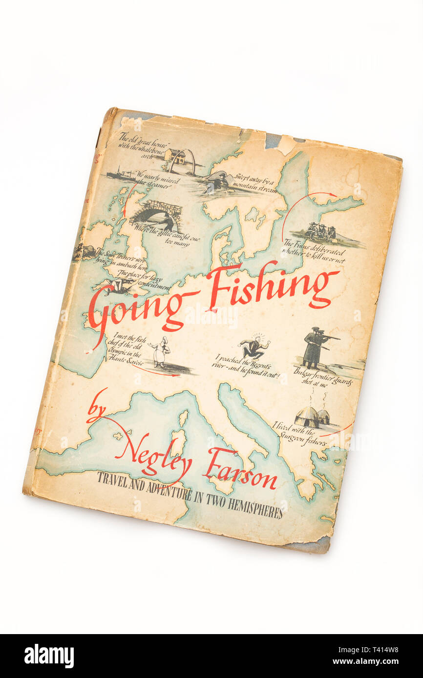 Un ristampato 1943 edizione di Negley Farson del famoso libro di andare a pesca illustrato da C.F. Tunnicliffe. La prima edizione pubblicata nel 1942. Da Foto Stock