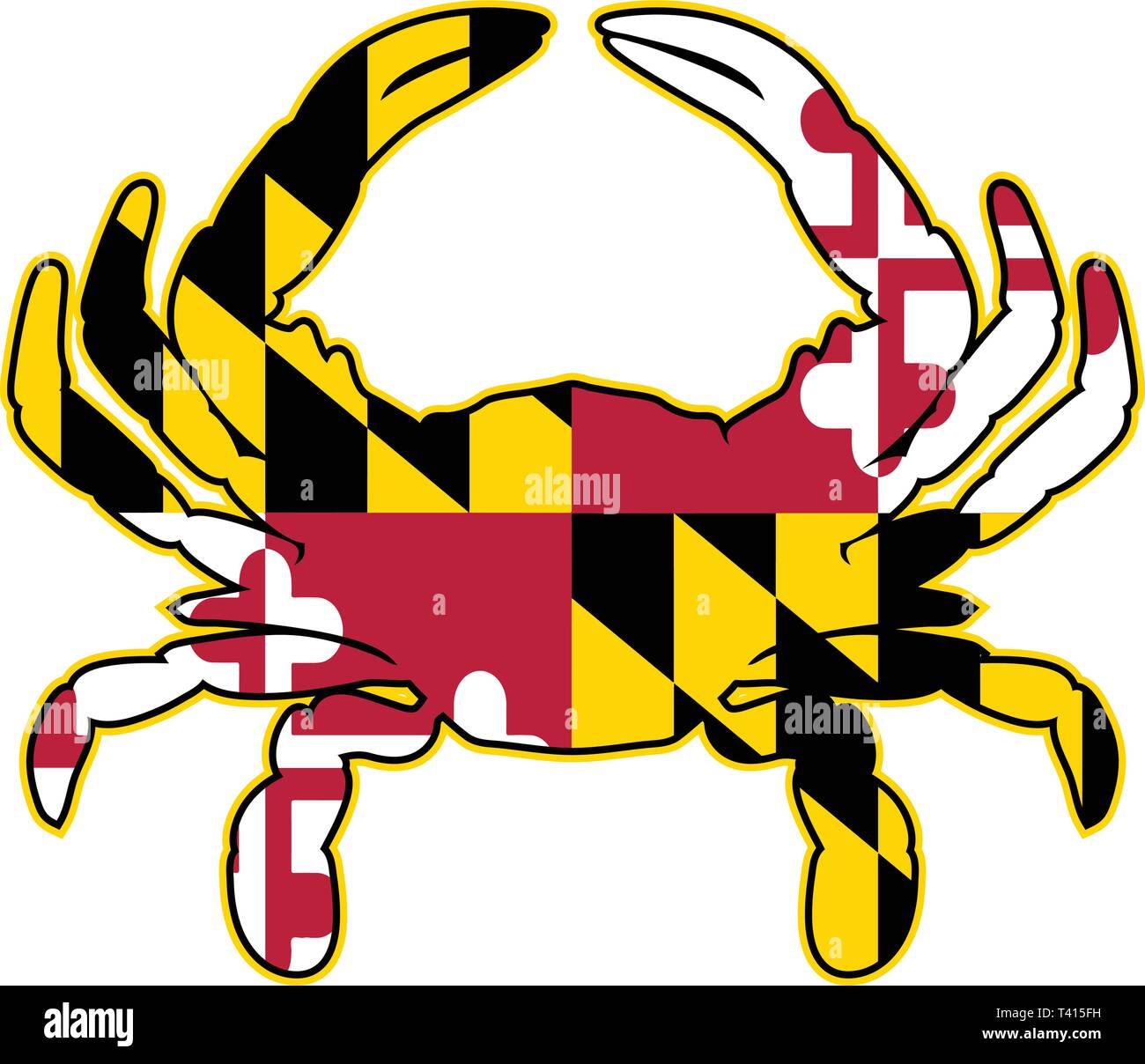 Bandiera del Maryland Crab isolato illustrazione vettoriale Illustrazione Vettoriale