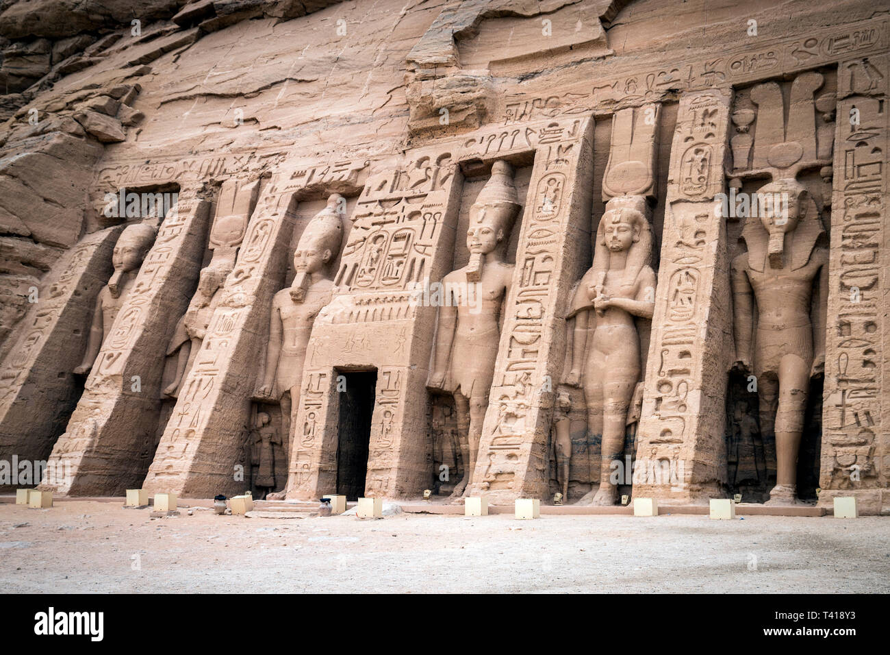 Grande tempio di Ramses II, Abu Simbel Egitto Foto Stock