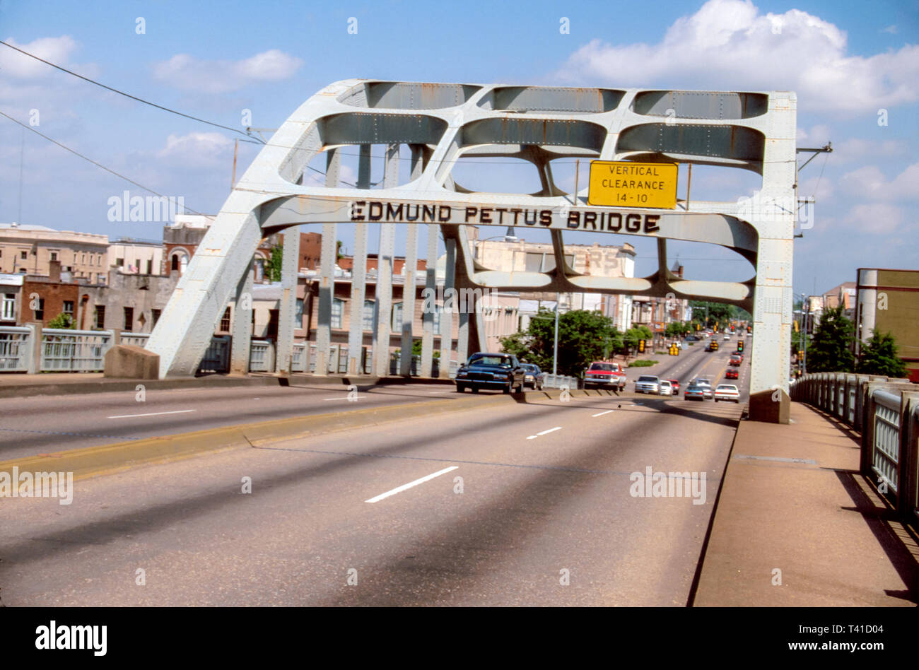 Alabama Selma Edmund Petus Bridge, cavalcavia, collegamento, collegamento, Bloody Domenica diritto civile marzo sito 1965 diritti di voto legge AL068, visitatori viaggio Foto Stock