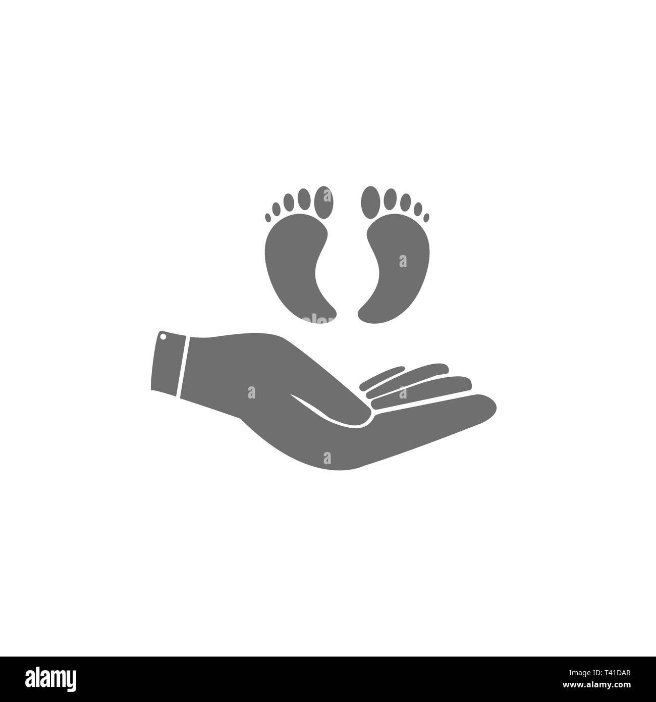 Mani baby calcio - simbolo di protezione. Illustrazione Vettoriale