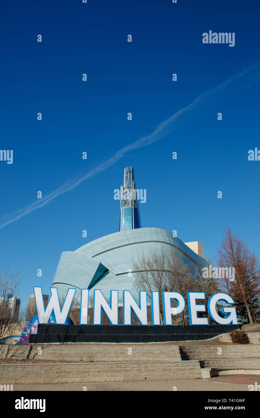 Il Museo Canadese per i Diritti Umani in Winnipeg, Canada Foto Stock