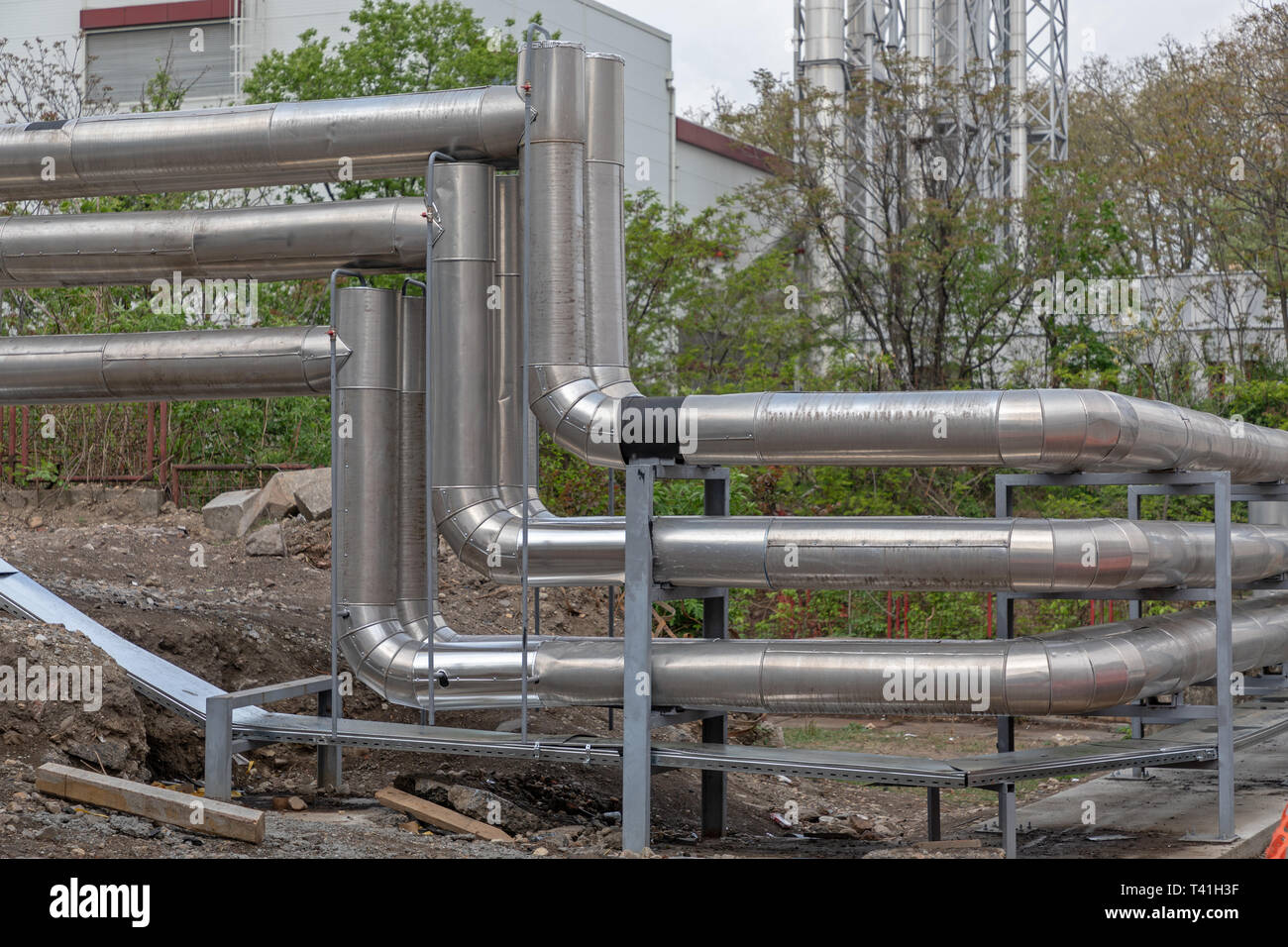 Riscaldamento, ventilazione e aria condizionata tubazioni HVAC Foto Stock