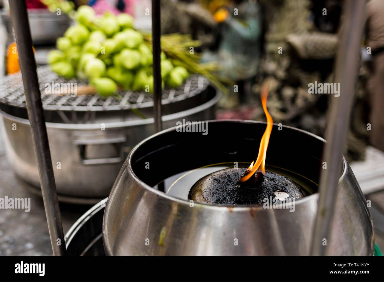 Dettaglio di un tempio al Grand Palace a Bangkok, in Thailandia. Foto Stock