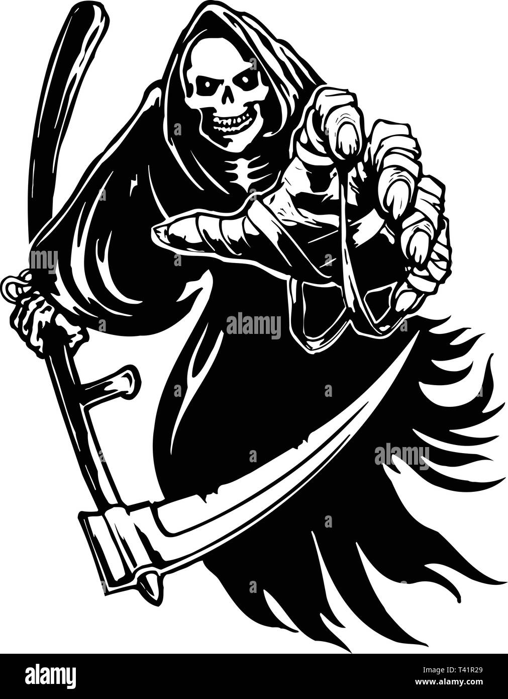 Grim Reaper illustrazione vettoriale Illustrazione Vettoriale