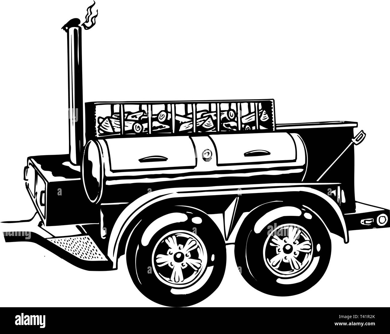 Barbecue Mobile illustrazione vettoriale Illustrazione Vettoriale