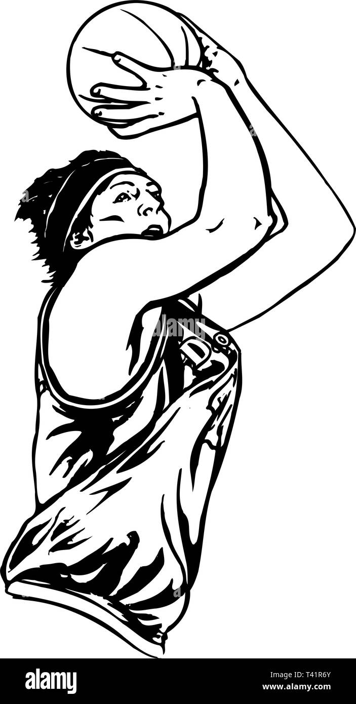 Basketball Girl illustrazione vettoriale Illustrazione Vettoriale