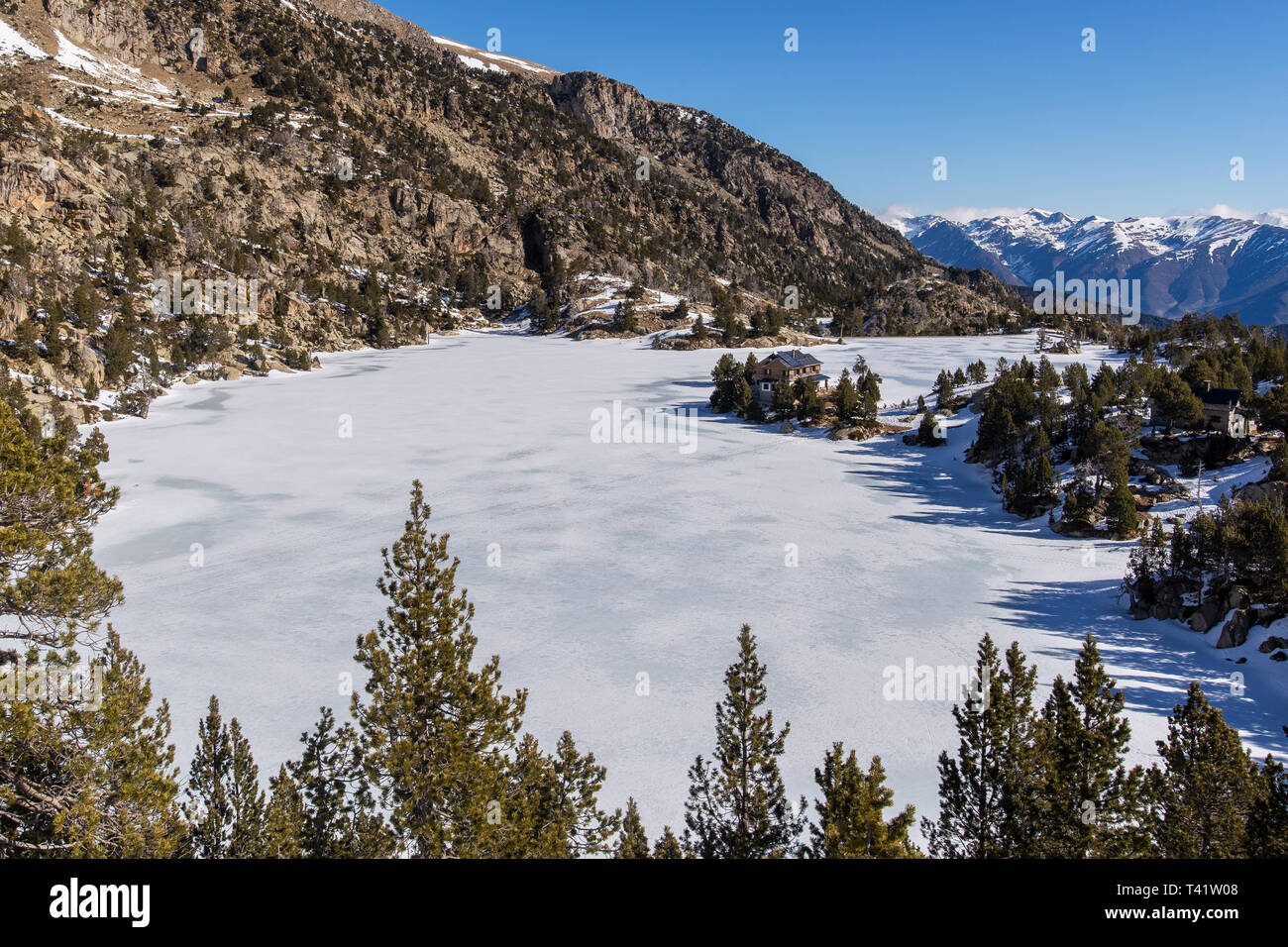 Shelter Josep Maria Blanc in Aigües Tortes Parco Nazionale, Espot Foto Stock