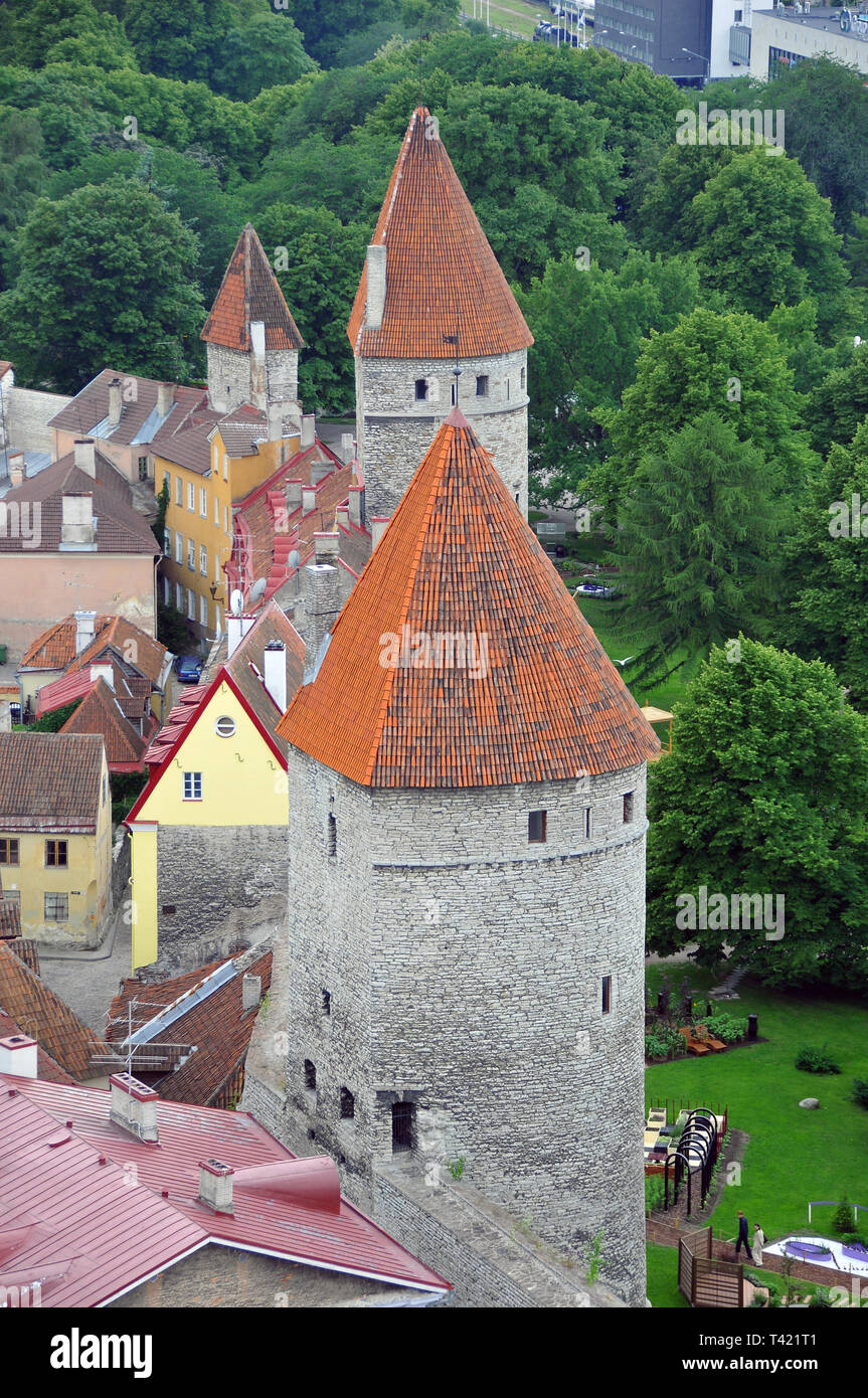 Il bastione di Tallinn, Estonia. Un városfal bástyája, Tallinn, Észtország. Foto Stock
