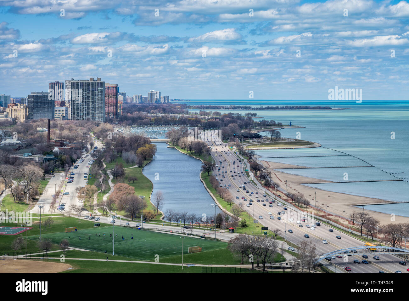 Vista aerea del Lincoln Park Foto Stock