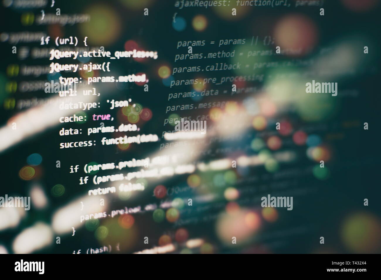 Lo sviluppo del software. Internet security hacker di prevenzione. Ottimizzazione SEO. Tecnologia moderna. Foto Stock