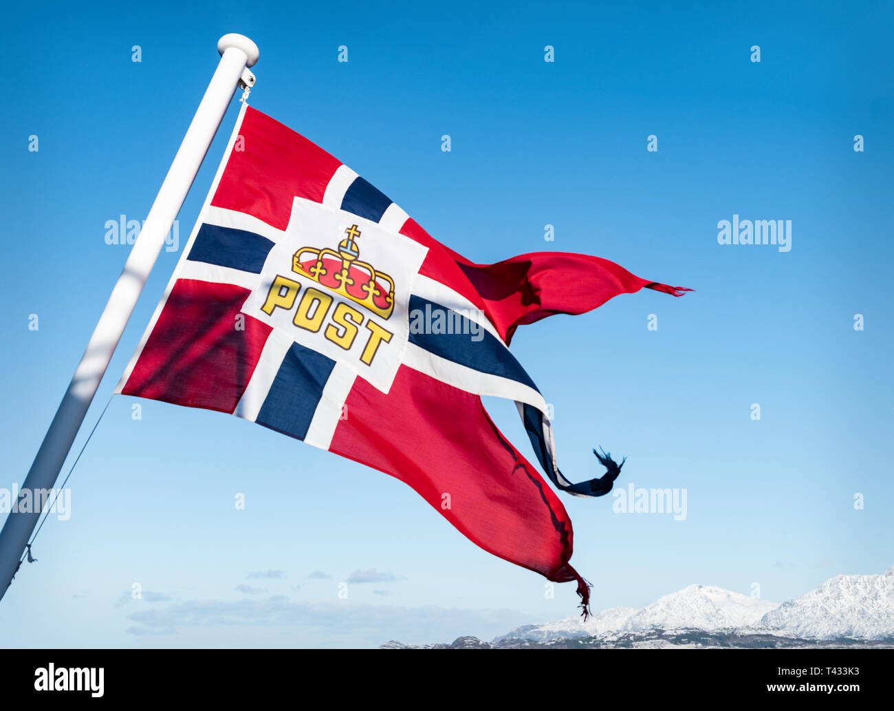 Hurtigruten bandiera della nave Foto Stock