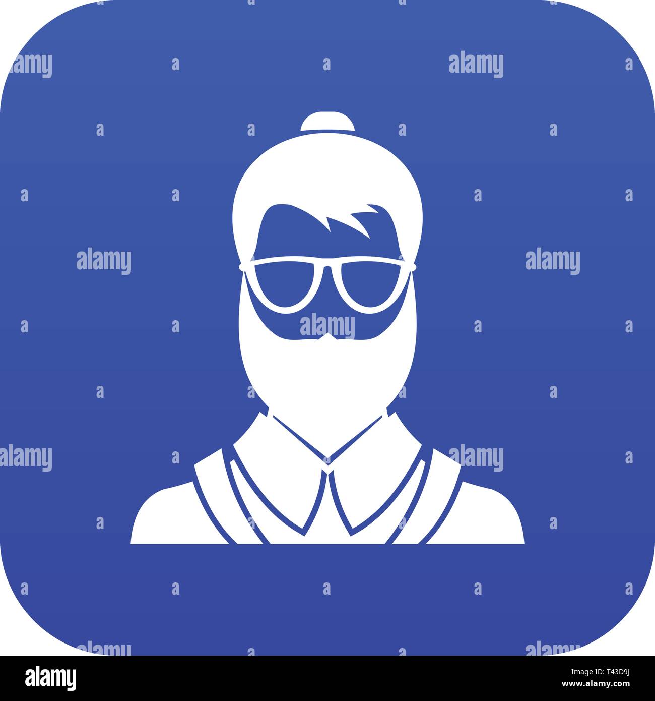 Uomo Hipsster icona blu digitale Illustrazione Vettoriale