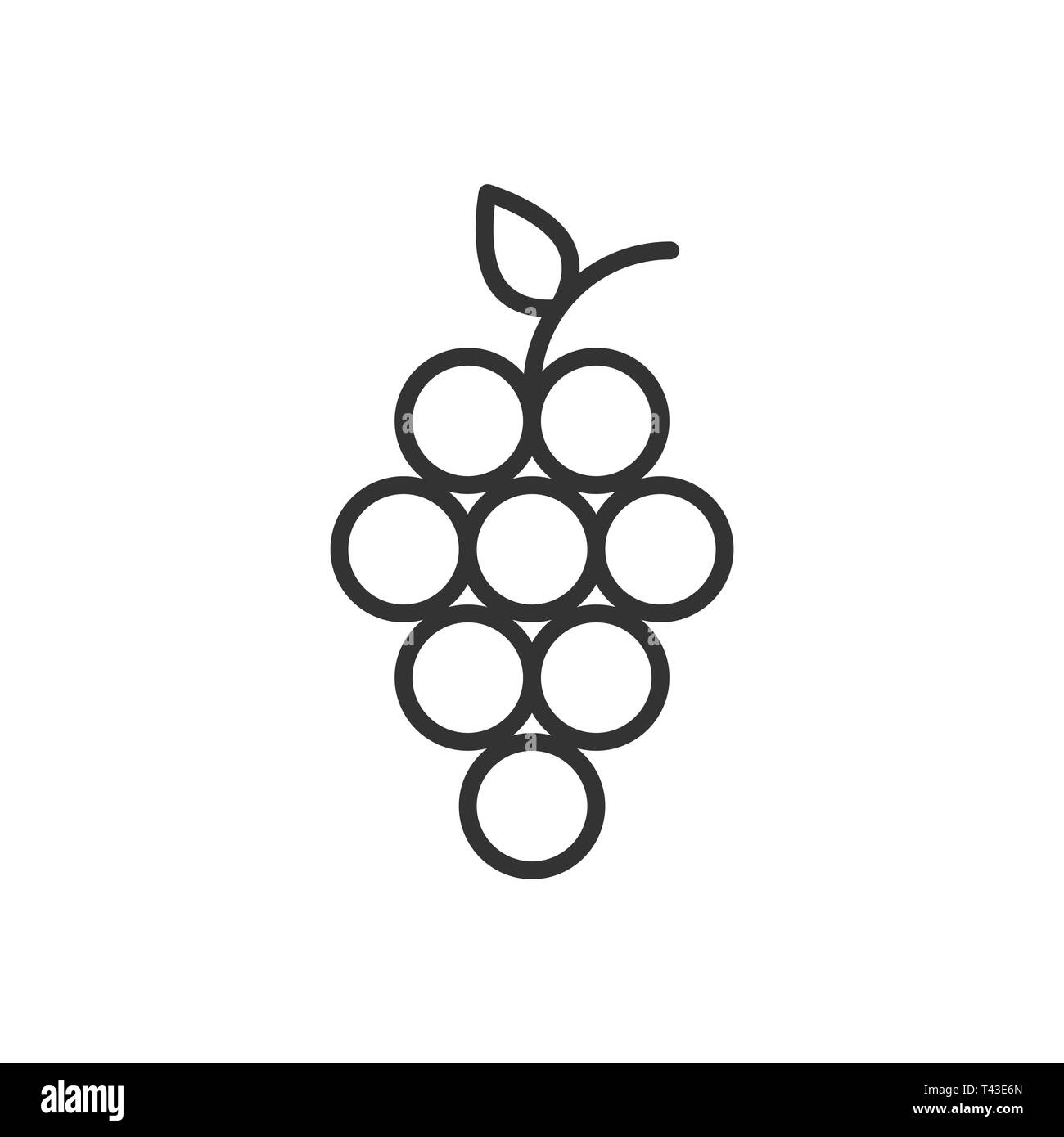 Frutti di uva segno icona in stile appartamento. Grapevine illustrazione vettoriale bianco su sfondo isolato. Uve da vino la concezione di business. Illustrazione Vettoriale