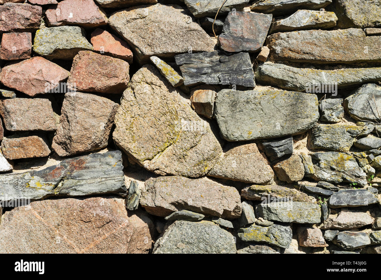 Dettagli di un muro di macerie Foto Stock