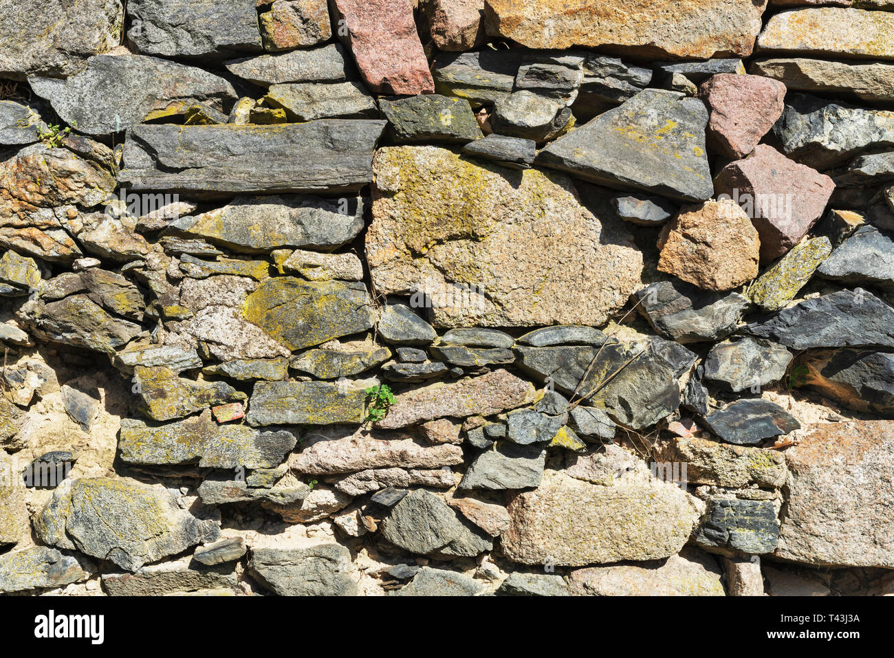 Dettagli di un muro di macerie Foto Stock